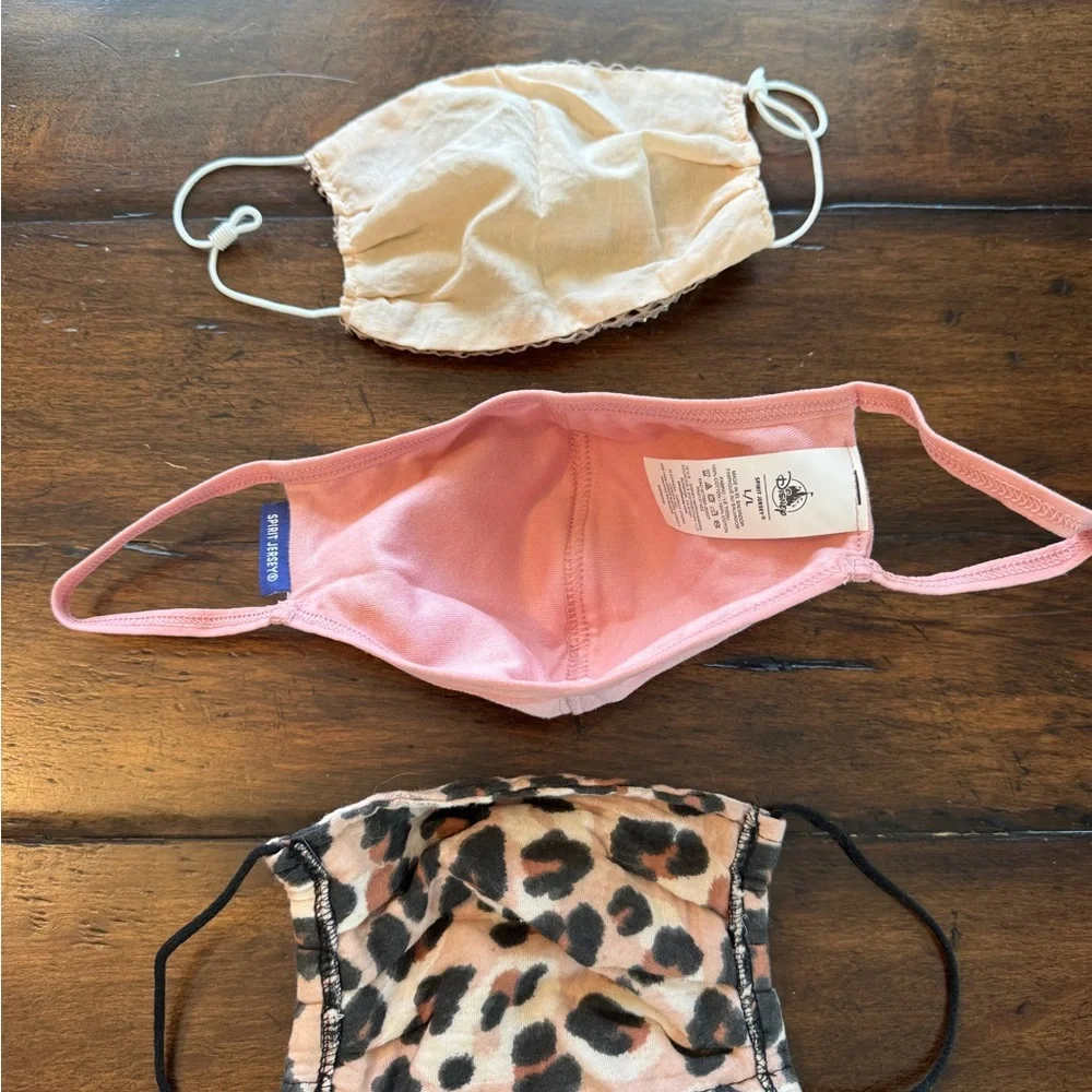 Disney Pink Spirit Jersey, Leopard, & Sequined Cloth Face Masks- Set of 3